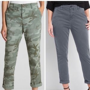 Gap girlfriend chino camo size 4 washed navy/gray 2 bundle lot